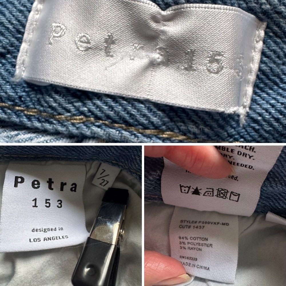 Petra 153 Light Wash Distressed Wide-Leg Frayed Hem Women’s Jeans Size 7 / 27 - Picture 6 of 9